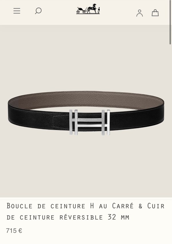 에르메스 Hermes H AU CARRE 양면 토고 벨트 32mm 리버시블 벨트 / 2컬러 [매장가 173만원대]