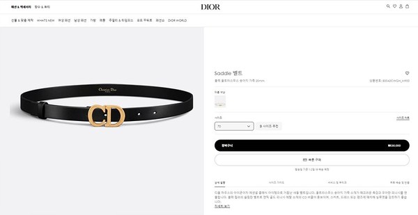 디올 Saddle 벨트 [매장가 83만원대]