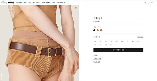 미우미우 가죽 벨트 [매장가 83만원대]