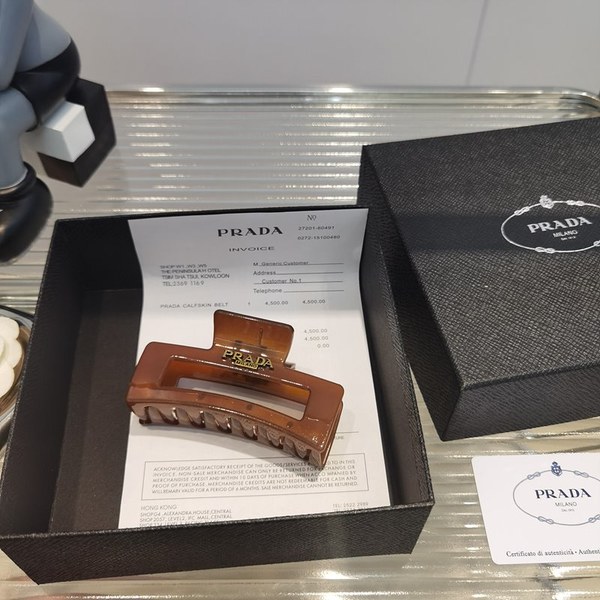 프라다 로고 헤어 집게핀 / 5컬러