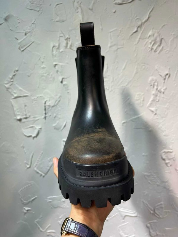 발렌시아가 2026 브라운 블랙 스트라이크 첼시 부츠