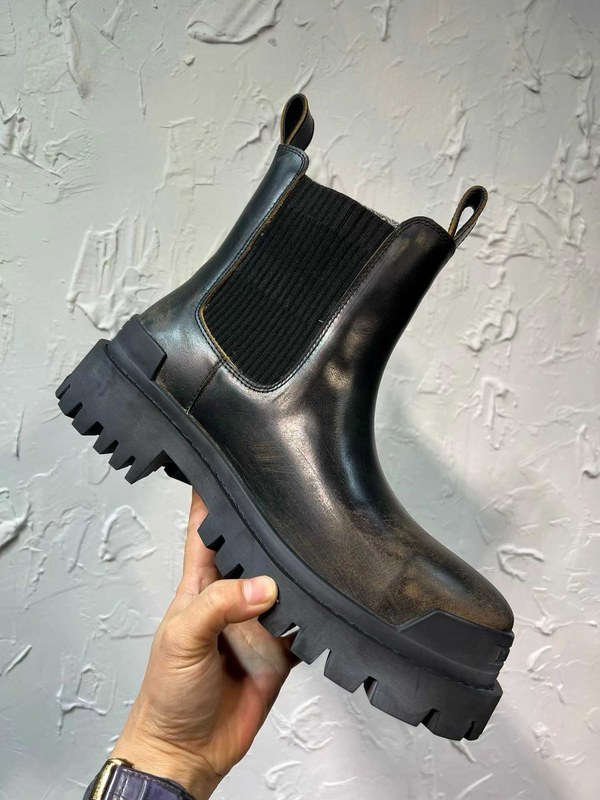 발렌시아가 2026 브라운 블랙 스트라이크 첼시 부츠