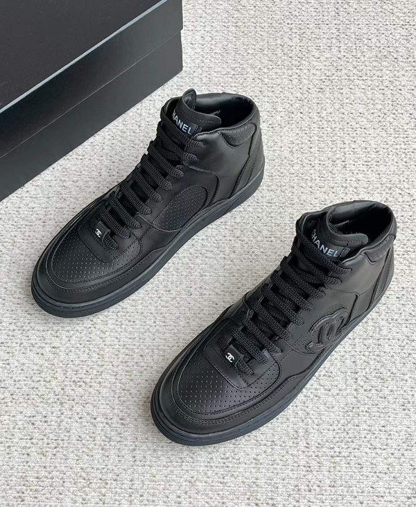 샤넬 2025 샤넬 CC로고 샤포스 하이탑 스니커즈 블랙 컬러