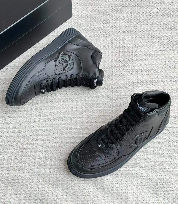 샤넬 2025 샤넬 CC로고 샤포스 하이탑 스니커즈 블랙 컬러