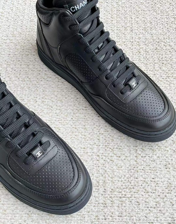 샤넬 2025 샤넬 CC로고 샤포스 하이탑 스니커즈 블랙 컬러