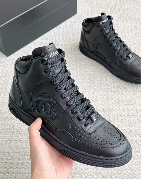 샤넬 2025 샤넬 CC로고 샤포스 하이탑 스니커즈 블랙 컬러