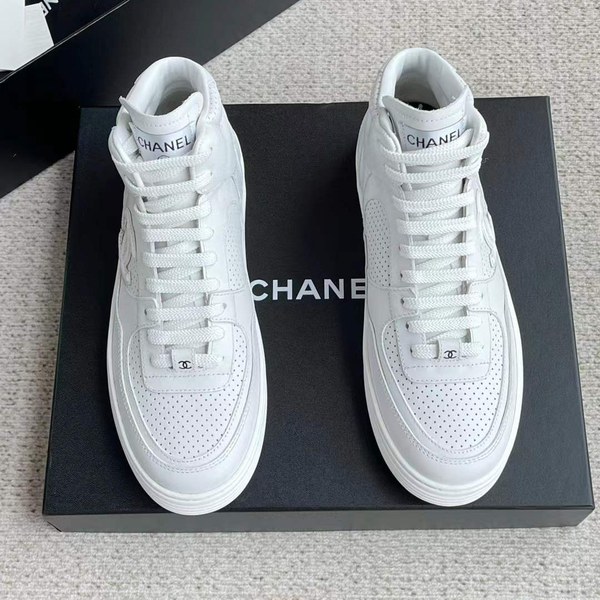 샤넬 2025 샤넬 CC로고 샤포스 하이탑 스니커즈 화이트 컬러