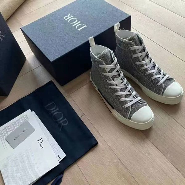 디올 2025 B23 그레이 오블리크 하이탑 슈즈 신발 스니커즈 운동화
