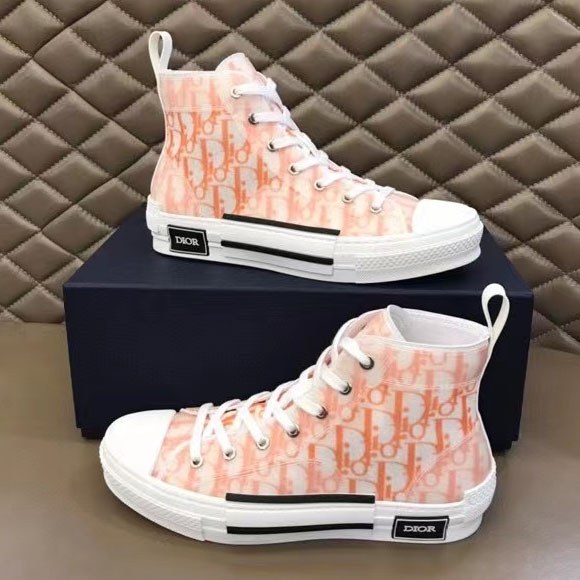 디올 2021 오렌지 오블리크 b23 하이탑 스니커즈