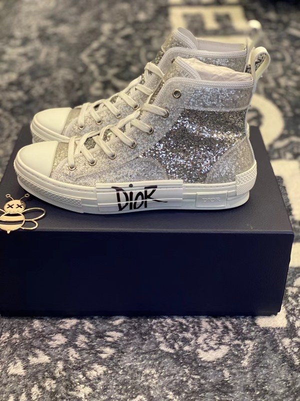디올 2021 로고 글리터 b23 하이탑 스니커즈