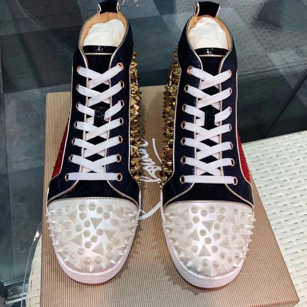 루부탱 2020 멀티컬러 루이 스파이크 하이탑 스니커즈