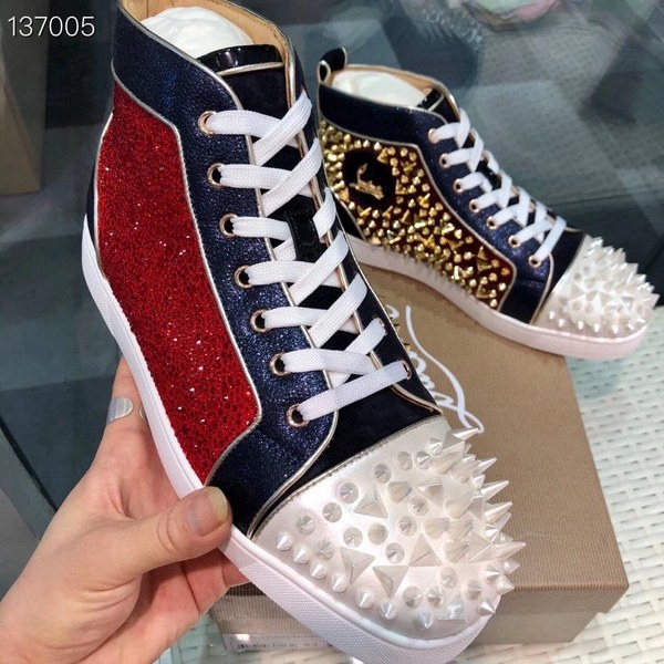 루부탱 2020 멀티컬러 루이 스파이크 하이탑 스니커즈