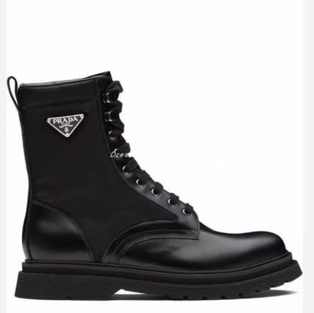 프라다 2020 사피아노 와펜 나일론 레더 부츠