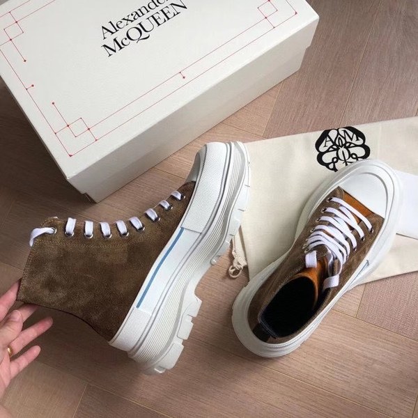 알렉산더맥퀸 2020 트레드 슬릭 하이탑 슈즈 브라운스웨이드 컬러