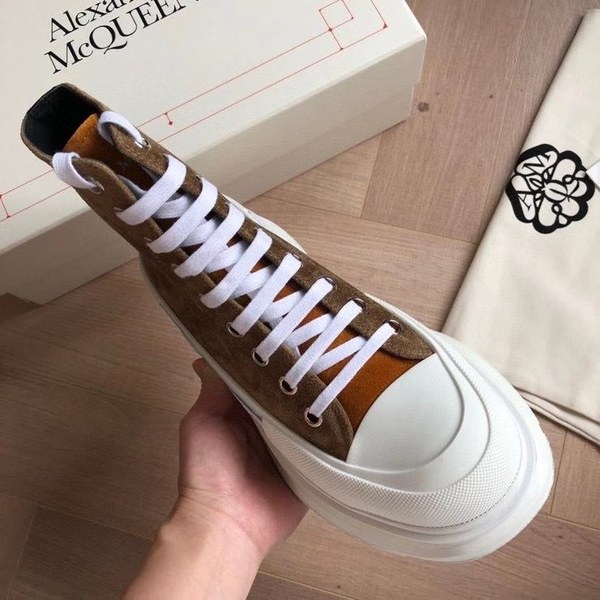 알렉산더맥퀸 2020 트레드 슬릭 하이탑 슈즈 브라운스웨이드 컬러