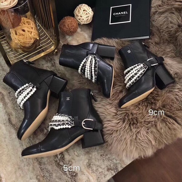 샤넬 진주포인트 앵글부츠 블랙