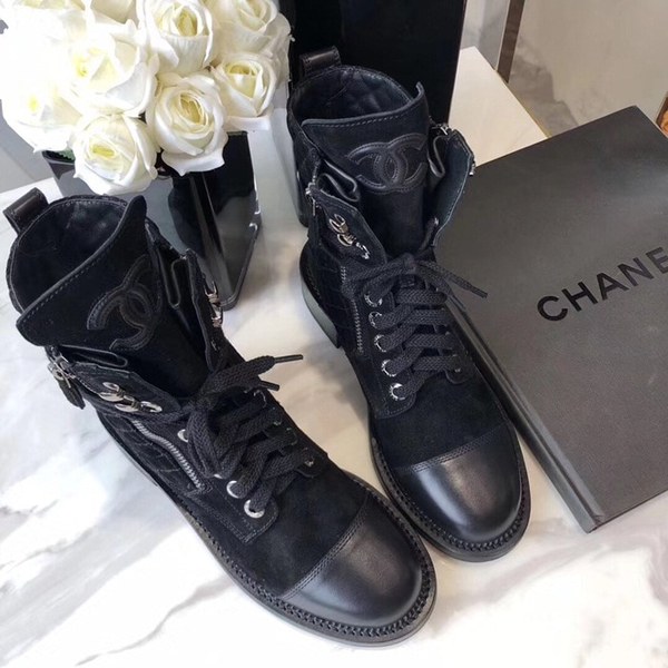 샤넬 스웨이드 하이 부츠 블랙