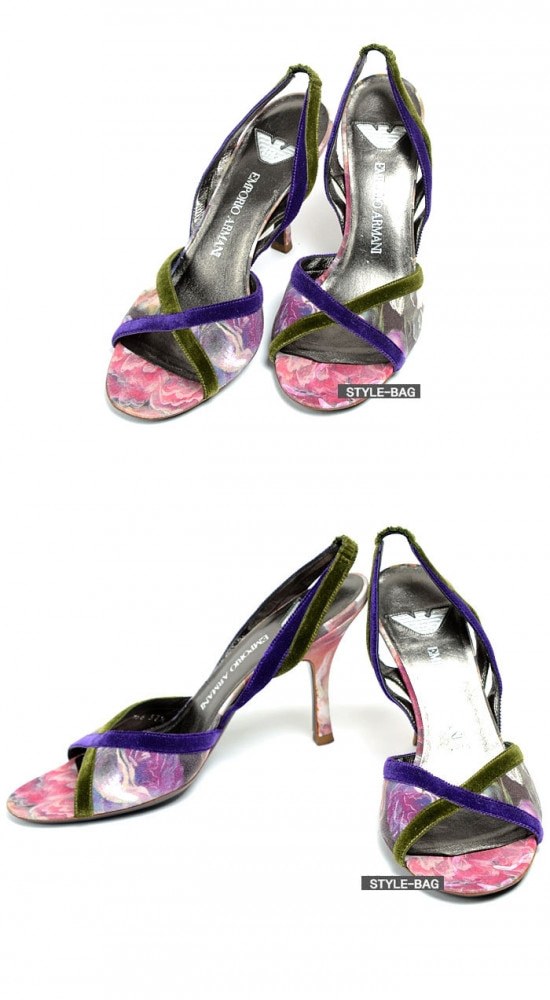 Emporio Armani Womens Suede Strap Sandal