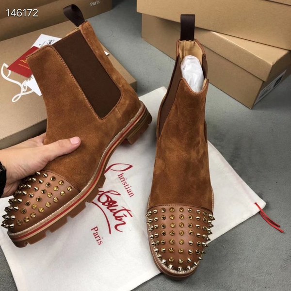 루부탱 2020 스파이크 앵클부츠 브라운컬러