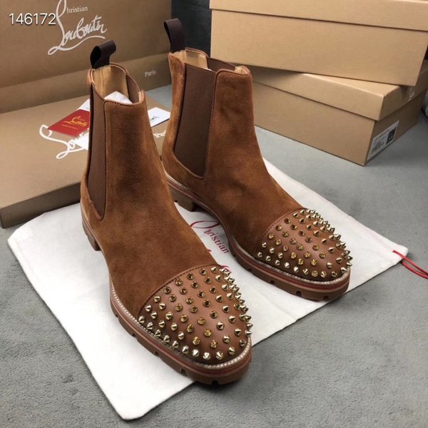 루부탱 2020 스파이크 앵클부츠 브라운컬러