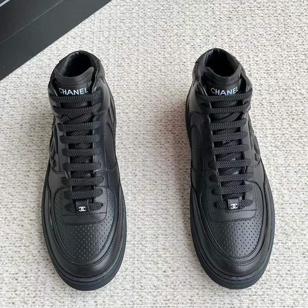 샤넬 2025 샤넬 CC로고 샤포스 하이탑 스니커즈 블랙 컬러