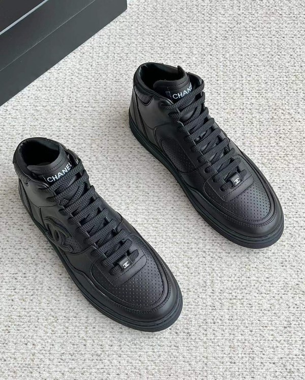 샤넬 2025 샤넬 CC로고 샤포스 하이탑 스니커즈 블랙 컬러