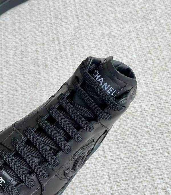 샤넬 2025 샤넬 CC로고 샤포스 하이탑 스니커즈 블랙 컬러