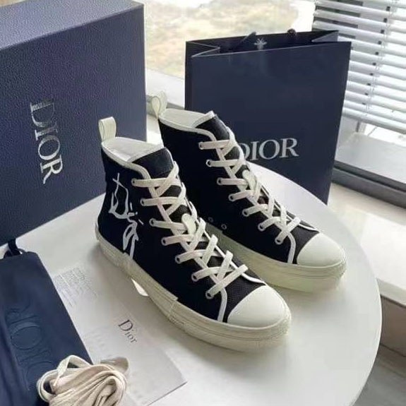 디올 2025 B23 칵투스 로고 블랙컬러 하이탑 슈즈 신발 스니커즈 운동화