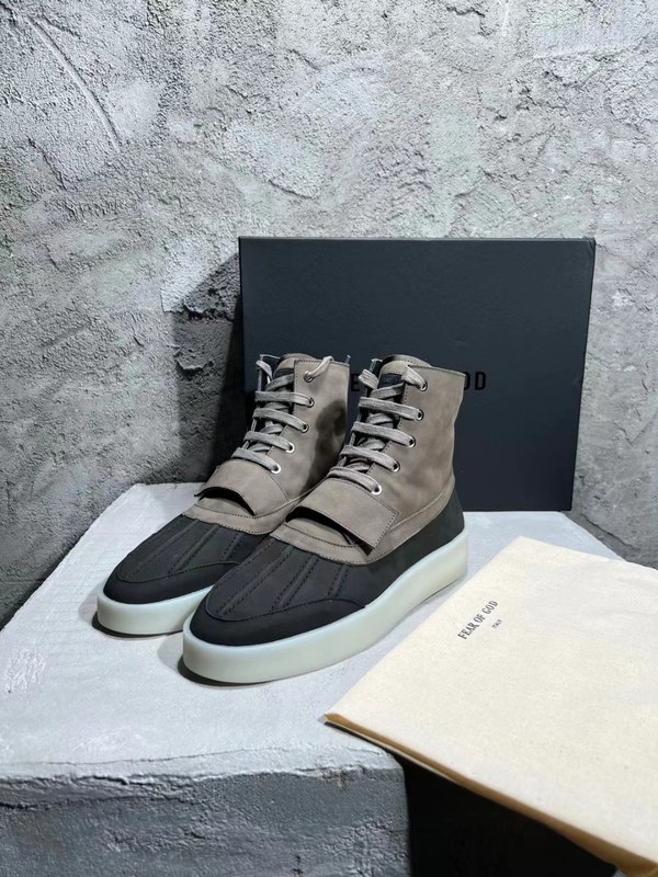 피어오브갓 2021 스웨이드 벨트로 덕 부츠 하이탑 스니커즈
