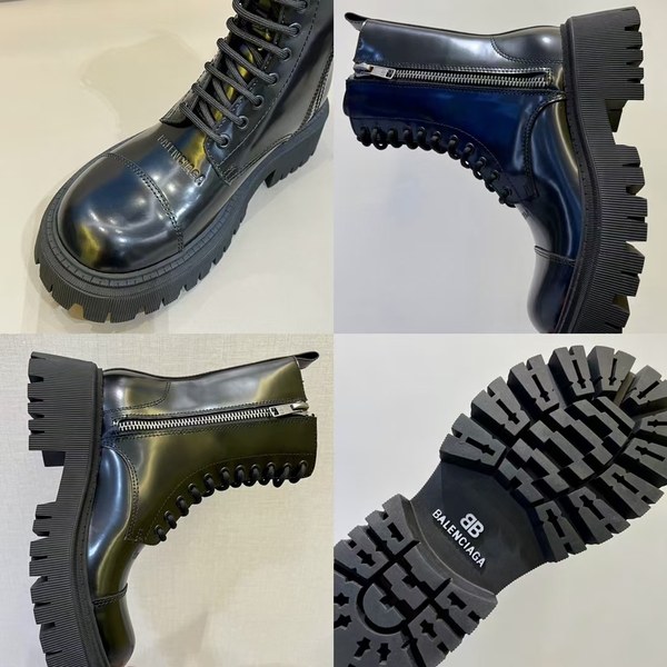 발렌시아가 2021 strike laceup 20mm 지퍼 블랙 부츠