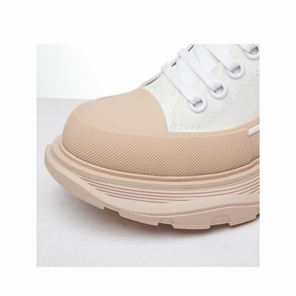 알렉산더맥퀸 2021 트레드 슬릭 하이탑 스니커즈 화이트&살몬 컬러