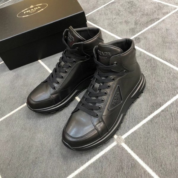 프라다 2021 트라이앵글로고 러버와펜 PRAX 1 하이탑 스니커즈