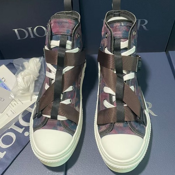 디올 2021 버클 스트랩 카모 플라쥬 하이탑 스니커즈