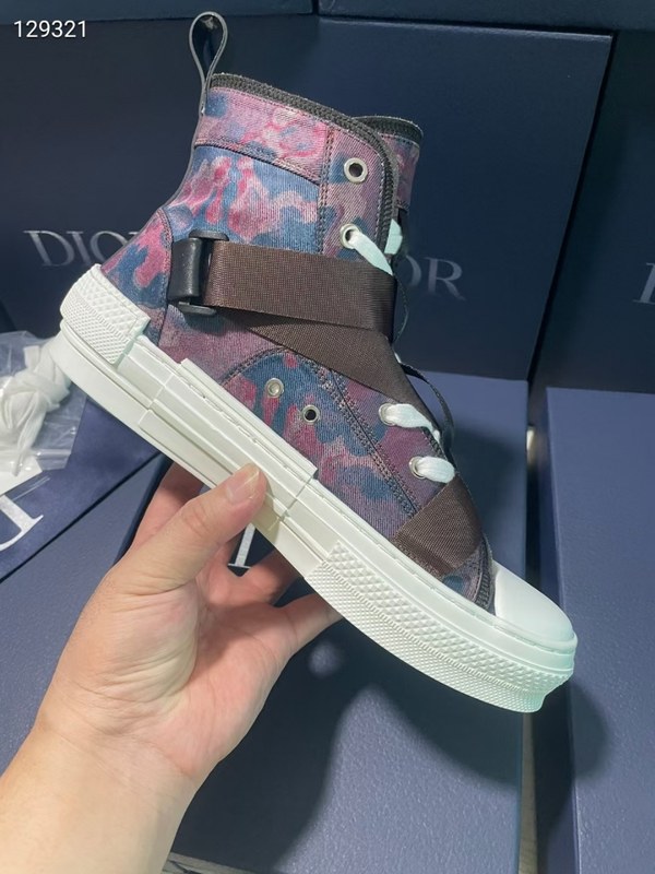 디올 2021 버클 스트랩 카모 플라쥬 하이탑 스니커즈