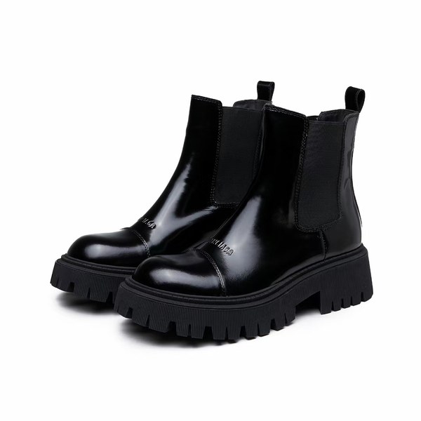 발렌시아가 2021 블랙 스무스 레더 Tractor 20mm 부츠