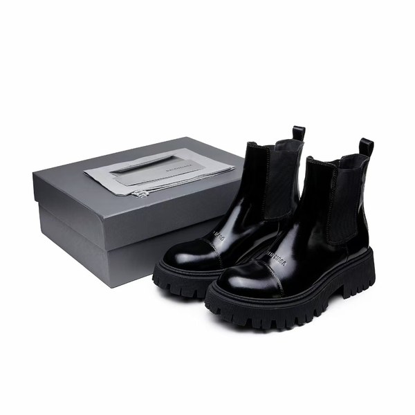 발렌시아가 2021 블랙 스무스 레더 Tractor 20mm 부츠