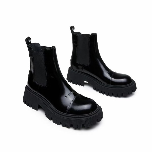 발렌시아가 2021 블랙 스무스 레더 Tractor 20mm 부츠