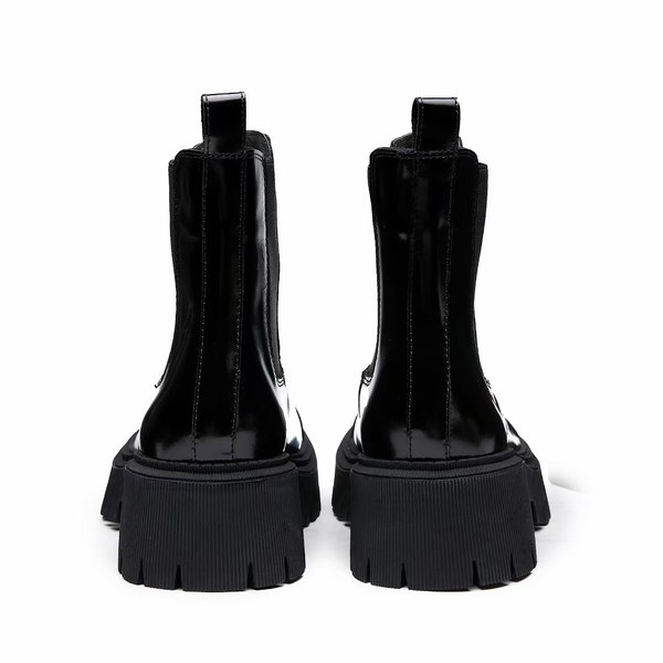 발렌시아가 2021 블랙 스무스 레더 Tractor 20mm 부츠