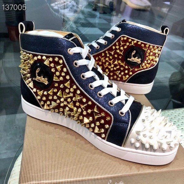 루부탱 2020 멀티컬러 루이 스파이크 하이탑 스니커즈