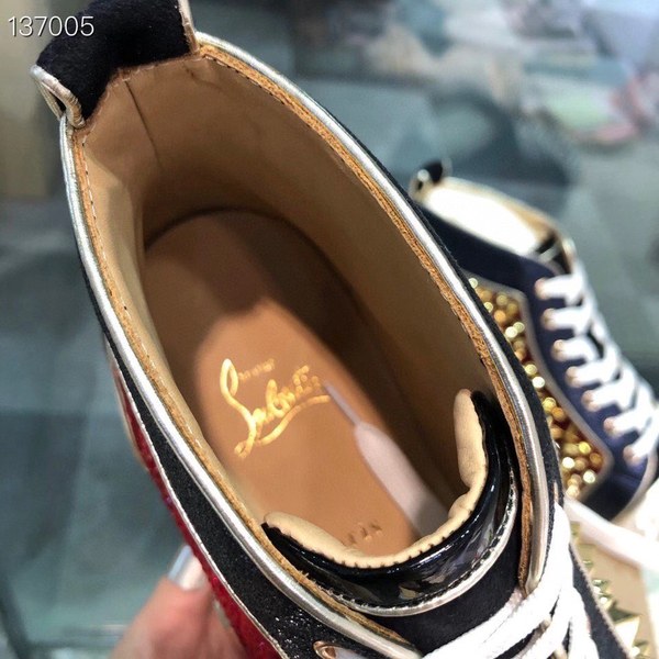 루부탱 2020 멀티컬러 루이 스파이크 하이탑 스니커즈