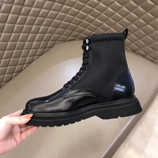 프라다 2020 사피아노 와펜 나일론 레더 부츠