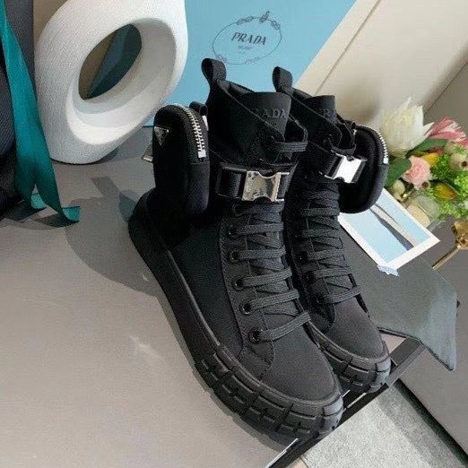 프라다 2020 휠 리나일론 하이탑 스니커즈