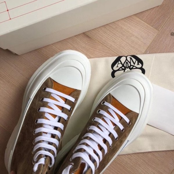 알렉산더맥퀸 2020 트레드 슬릭 하이탑 슈즈 브라운스웨이드 컬러