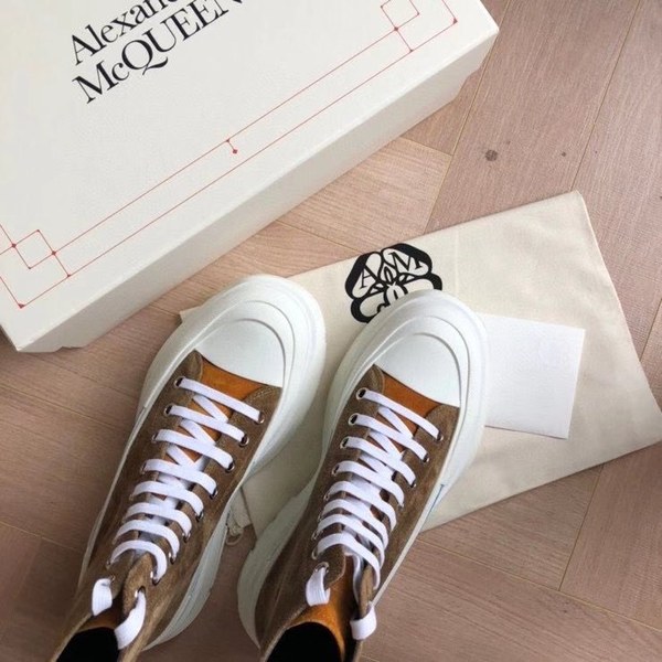알렉산더맥퀸 2020 트레드 슬릭 하이탑 슈즈 브라운스웨이드 컬러