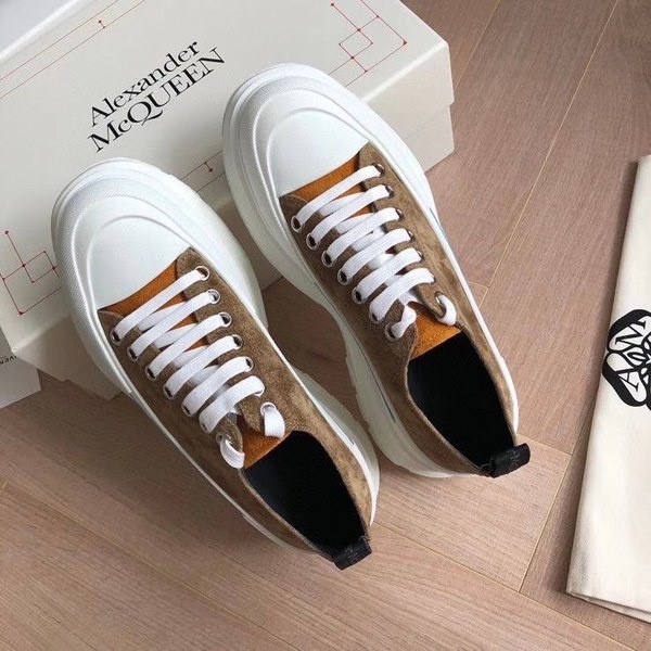 알렉산더맥퀸 2020 트레드 슬릭 하이탑 슈즈 브라운스웨이드 컬러