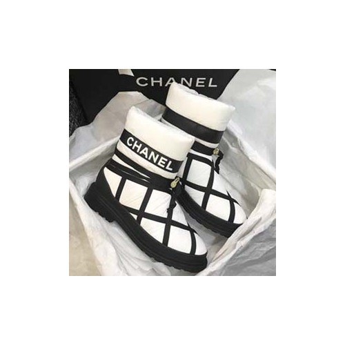 샤넬 패딩 방한 부츠 화이트