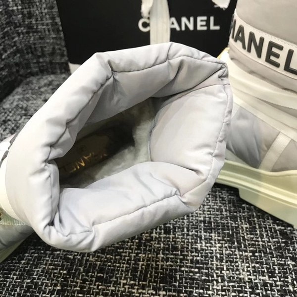 샤넬 패딩 방한 부츠 그레이