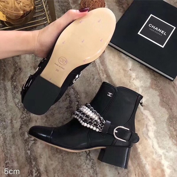 샤넬 진주포인트 앵글부츠 블랙