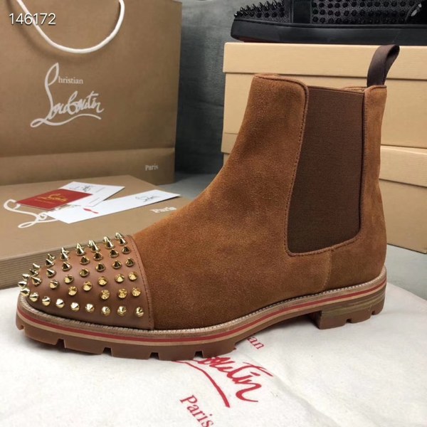 루부탱 2020 스파이크 앵클부츠 브라운컬러