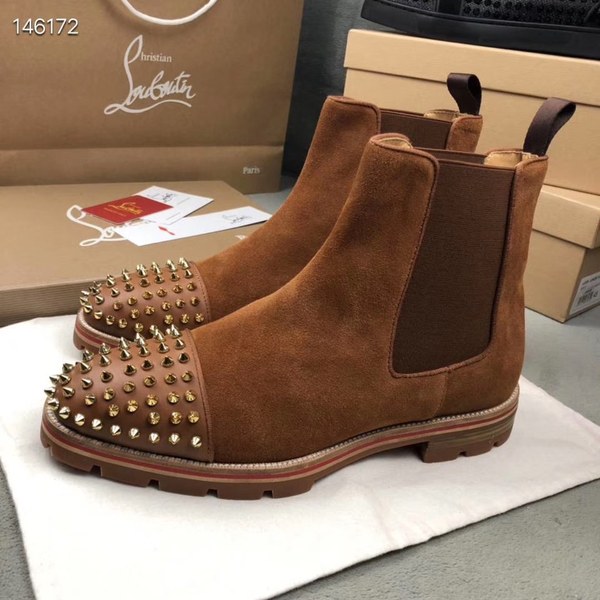 루부탱 2020 스파이크 앵클부츠 브라운컬러